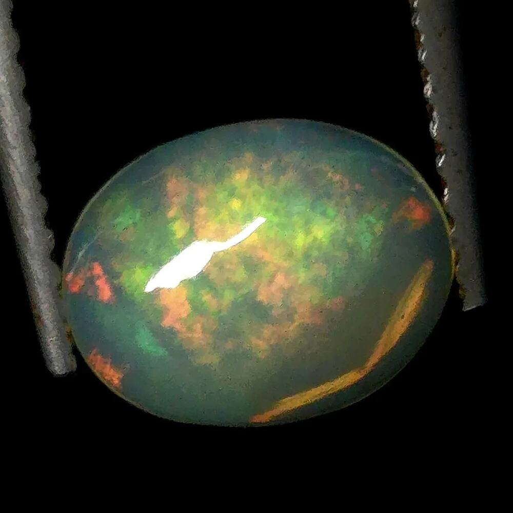Natural Fire Opal Cabochon, 1.12 ct, 9x7mm, Color Dyed